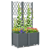 Elevated Planter Box with Trellis for Patio Balcony Vertical Garden