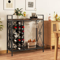 21 Bottle Wine Rack, Freestanding Floor Wine Bottle Organizer
