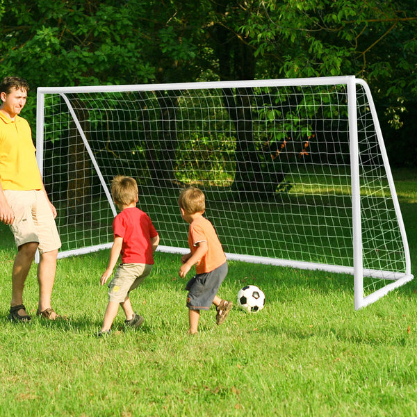 Soccer Goal All-Weather Soccer Goal W/Strong PVC Frame High-Strength Netting 6 Ground Pegs Easy Assembly