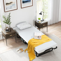 Folding Bed with Mattress, Roll Away Guest Bed for Adult