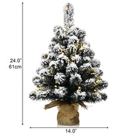67cm Pre-Lit Snow Flocked Tabletop Christmas Tree with 8 Flash Modes