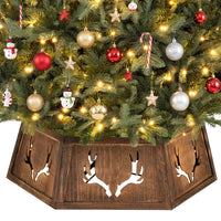 80cm Christmas Tree Collar for 180-270cm Artificial Trees Wooden Christmas Tree Base Cover