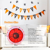 Giantex 2 Pack 0.9 M Halloween Inflatable Eyeballs with Air Blower Red LED Lights
