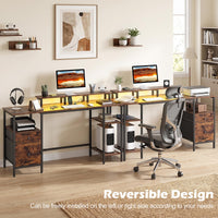 Giantex Reversible Office Desk with Charging Station