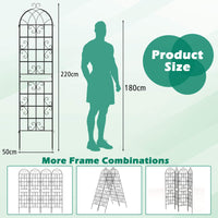 2 Pack 220cm x 50cm Metal Garden Trellis Outdoor Decorative for Climbing Plants