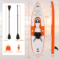 Inflatable Kayak with Adjustable Aluminum Oars for 1 Person