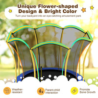 8FT Outdoor Trampoline with Galvanized Steel Frame and Enclosure Net