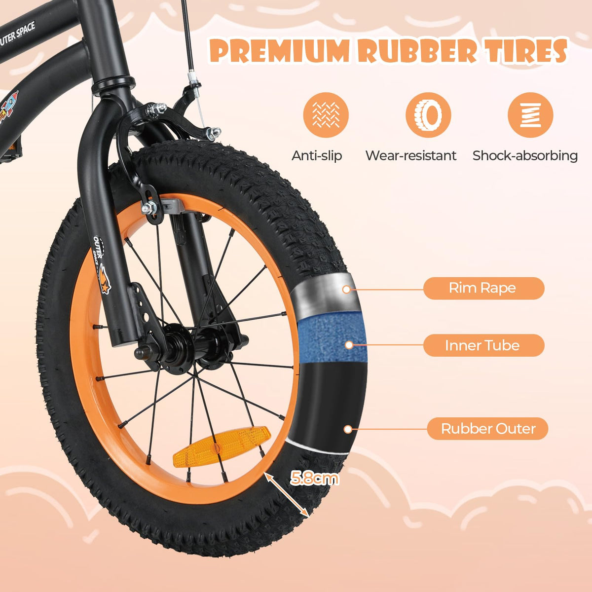 Kids Bike for 4-7 Years Old Sport Bicycle Adjustable with Training Wheels