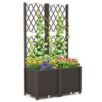 Elevated Planter Box with Trellis for Patio Balcony Vertical Garden