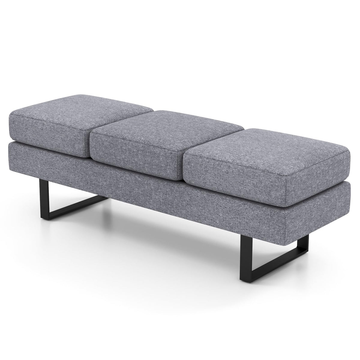 Giantex Waiting Room Bench Seating, Long Bench w/Metal Frame Leg