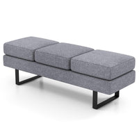 Giantex Waiting Room Bench Seating, Long Bench w/Metal Frame Leg