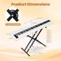 88-Key Keyboard Piano Set Full Size Semi-weighted Digital Piano