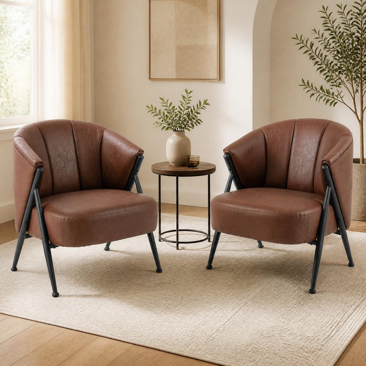 Single Sofa with Adjustable Foot Pads for Home Office or Living Room