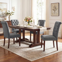 Giantex Upholstered Dining Chairs Set of 2, Modern Button Tufted Chairs