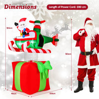 1.8m Christmas Inflatables Santa Claus with Helicopter on Gift Box