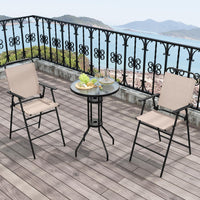 3 PCS Outdoor Bistro Set for Patio/Poolside/Yard