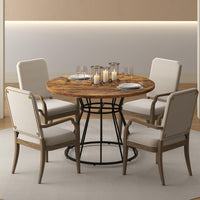 Giantex 118 cm Round Dining Table for 4, Farmhouse Kitchen Table