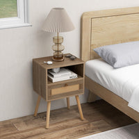 Giantex Rattan Nightstand Set of 2, Home Boho Small Side End Table