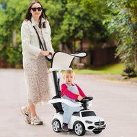 3-in-1 Ride on Push Car with Adjustable Canopy and Steering Push Bar