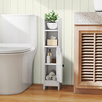 Giantex Bathroom Storage Cabinet, Slim Corner Floor Standing Cabinet with Adjustable Shelf