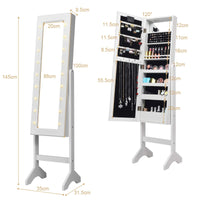 Giantex Jewelry Armoire w/Standing Full-Length Mirror, Large Storage Mirrored Jewelry Cabinet