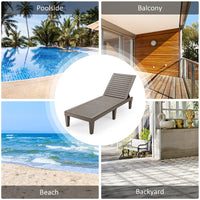 Outdoor Chaise Lounge Chair, Lightweight Patio Day Bed Recliner w/Adjustable Backrest