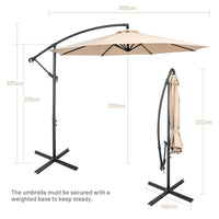 3M Patio Offset Umbrella w/8 Ribs