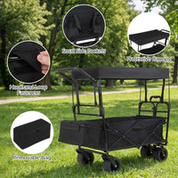 Collapsible Wagon with Removable Canopy and Adjustable Handles