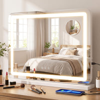 Giantex Vanity Mirror with LED Lights & Removable Magnify Mirror