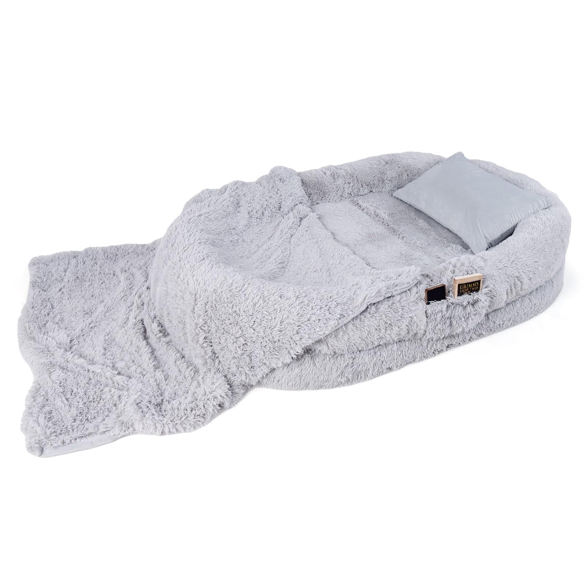 Human Dog Bed, Washable Fluffy Faux Fur Nap Bed Fits Pets & People Adults Doze Off