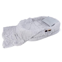Human Dog Bed, Washable Fluffy Faux Fur Nap Bed Fits Pets & People Adults Doze Off