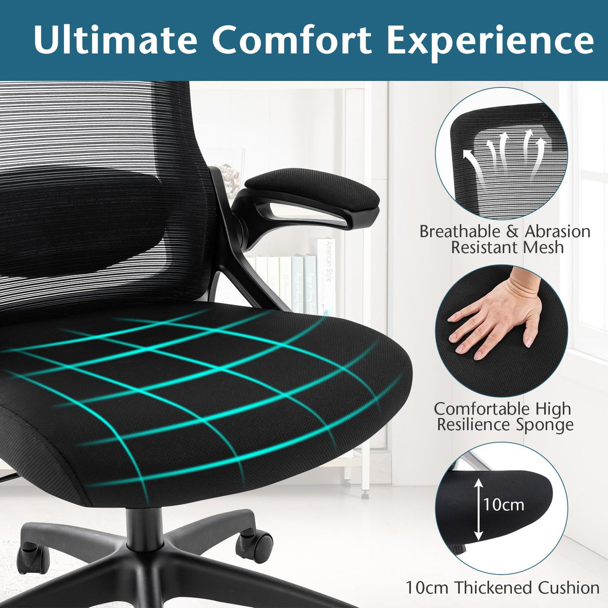 Giantex Ergonomic Office Chair w/Adjustable Lumbar Support