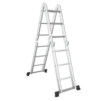 Giantex 7-in-1 12 Ft Folding Ladder, Multi Position Aluminium Extension Ladder