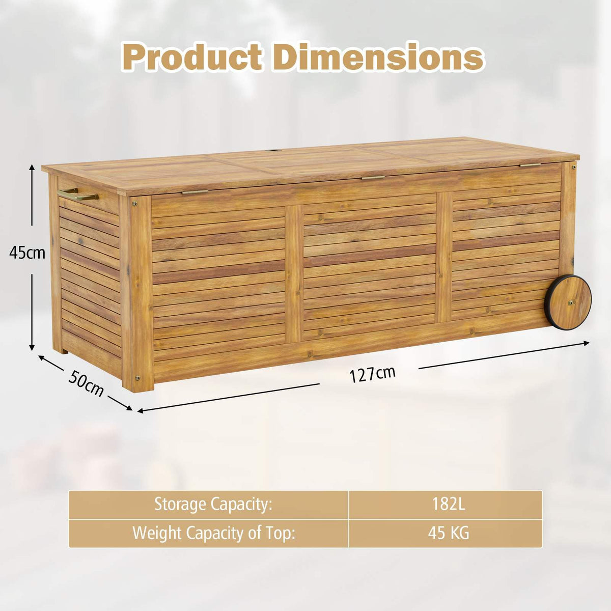 182L Outdoor Storage Box on Wheels