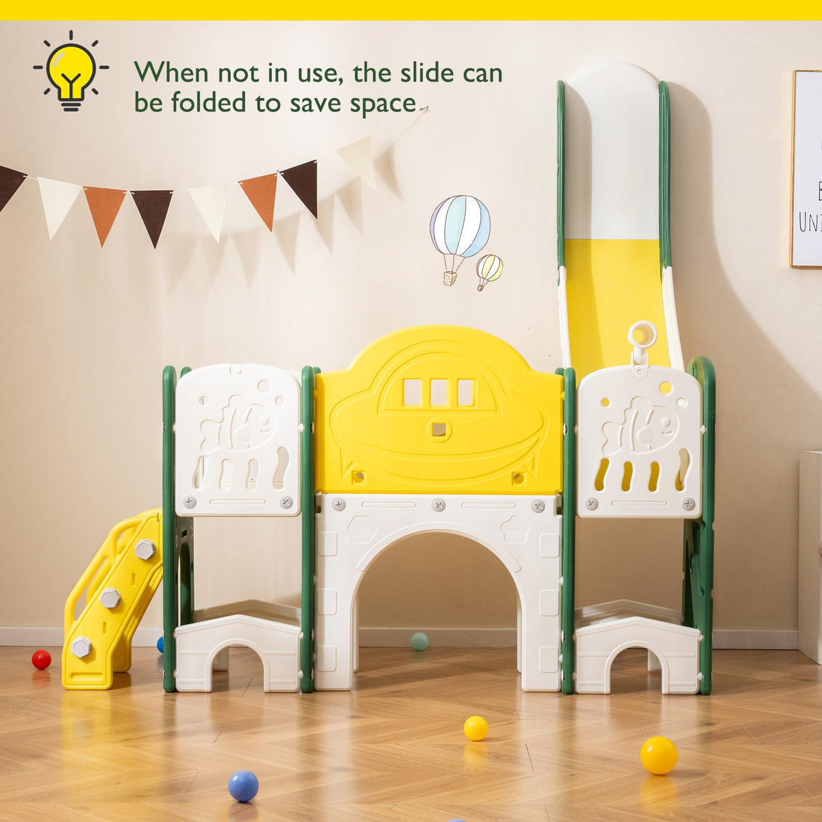 10 in 1 Toddler Slide Set, Kids Slide and Climber Playset with Magnetic Whiteboard