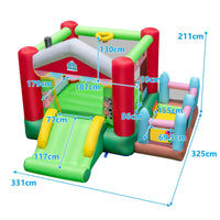 Inflatable Bounce House, 4-in-1 Farm Themed Jumping Castle with Slide