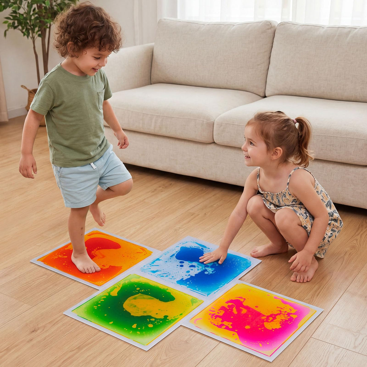 4/9-Pack 30 x 30 CM Square Liquid Puzzle Pads for Kids