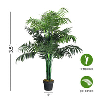 Giantex 110 cm Artificial Plant Fake Areca Palm Plant with Nursery Plastic Pot