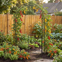 Garden Arch with Metal Arbor Trellis for Climbing Plants
