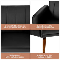 Giantex Sofa Bed, Sofa Futon w/Rubber Wood Legs