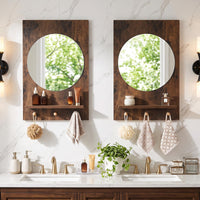 Giantex Bathroom Mirror w/Storage Shelf & Hanging Hooks