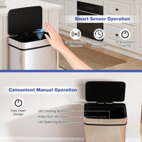 60L Automatic Touchless Waste Bin with Dual Compartments