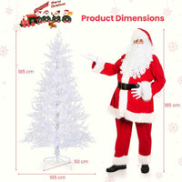 185CM Pre-Lit Artificial Christmas Tree with 11 Lighting Modes