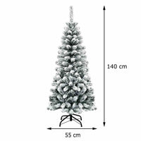 1.4/1.8/2.27M Snow Flocked Prelit Christmas Tree with LED Lights