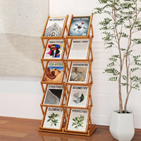 Giantex Foldable Bamboo Magazine Rack with 2 Adjustable Positions