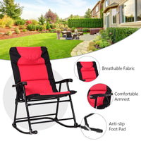 3 Pieces Outdoor Rocking Chairs with Round Table