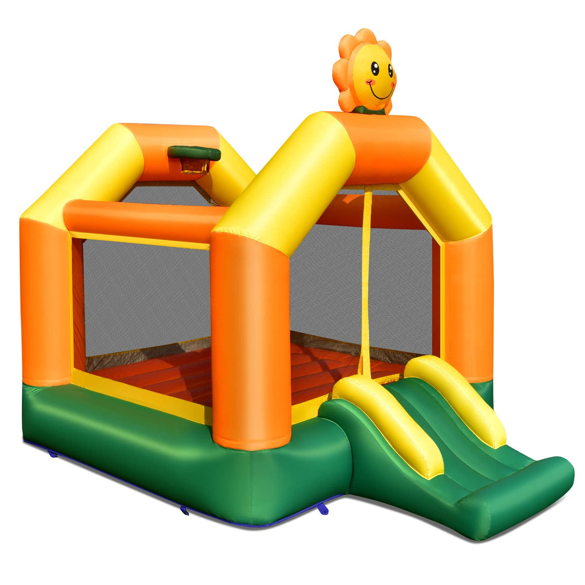 Inflatable Bounce House, Sunflower Theme Jumping Slide Bouncer w/Jumping Area