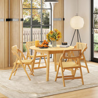 Rattan Cane Folding Chairs Set of 2