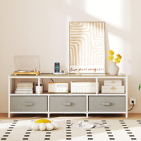 3-Tier Media Entertain Center with Power Outlets USB Charging