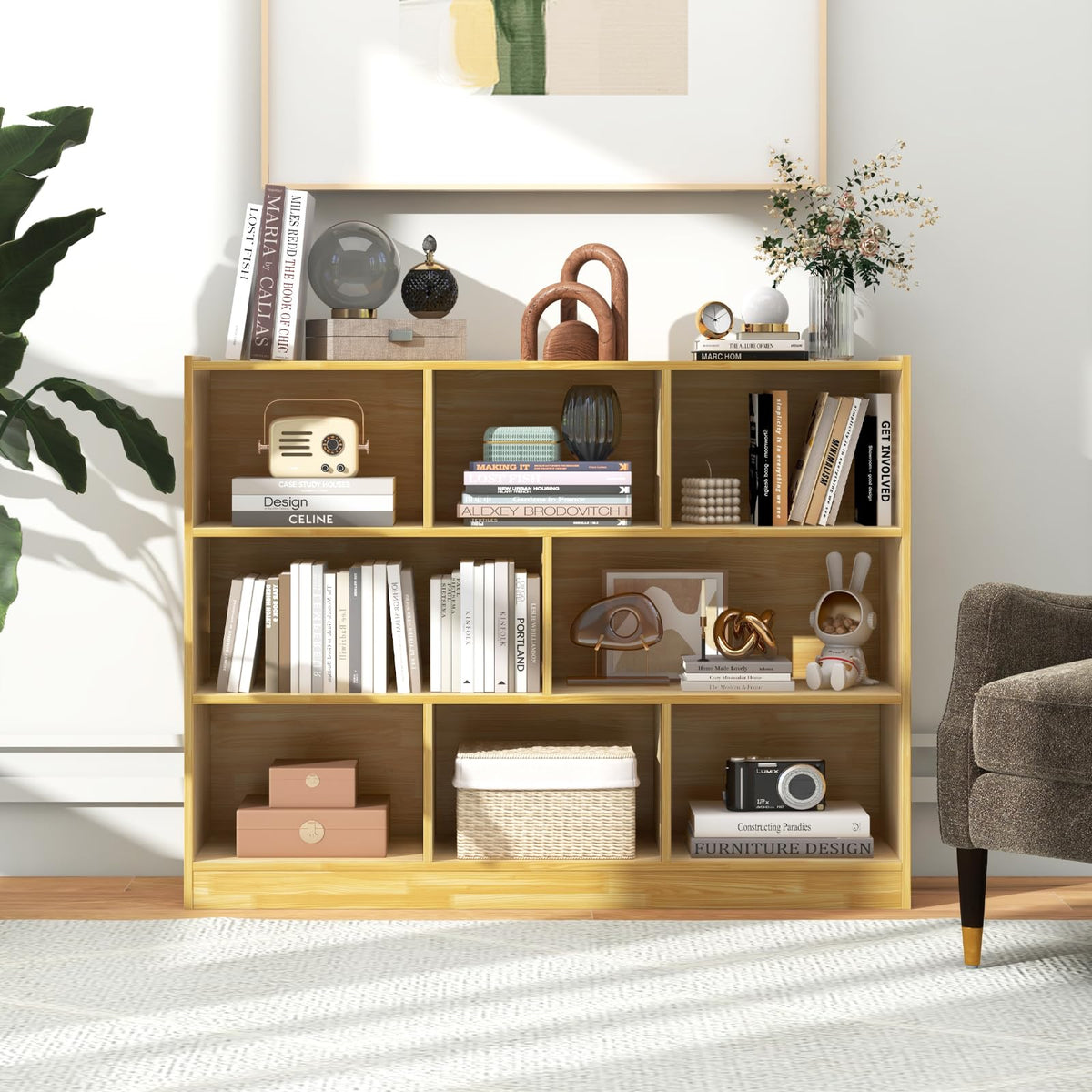 3-Tier Open Wooden Bookshelf
